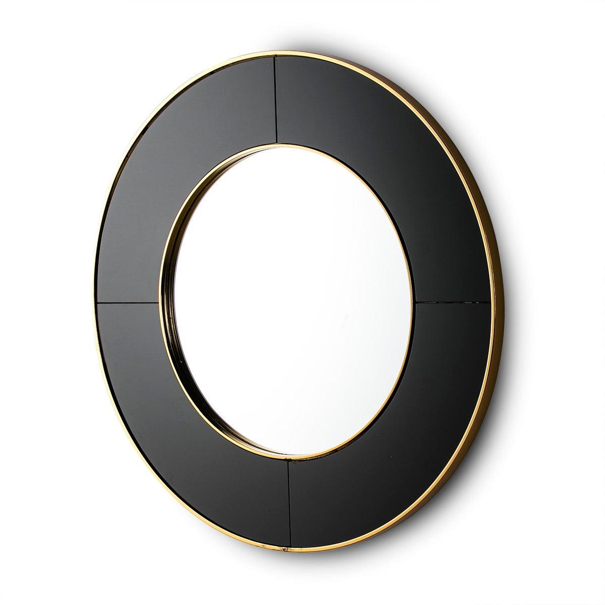 Round Black Metal Mirror