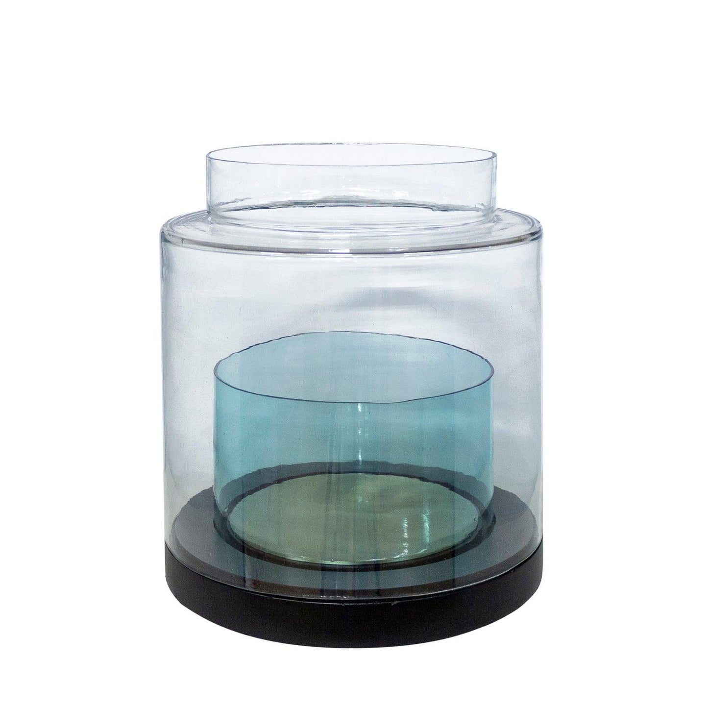 Round Blue Glass Lantern