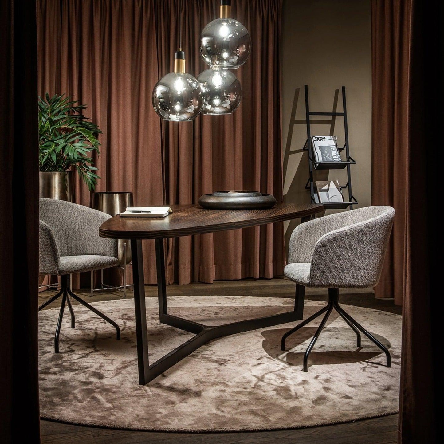 Round Gold Iron Ceiling Lamp