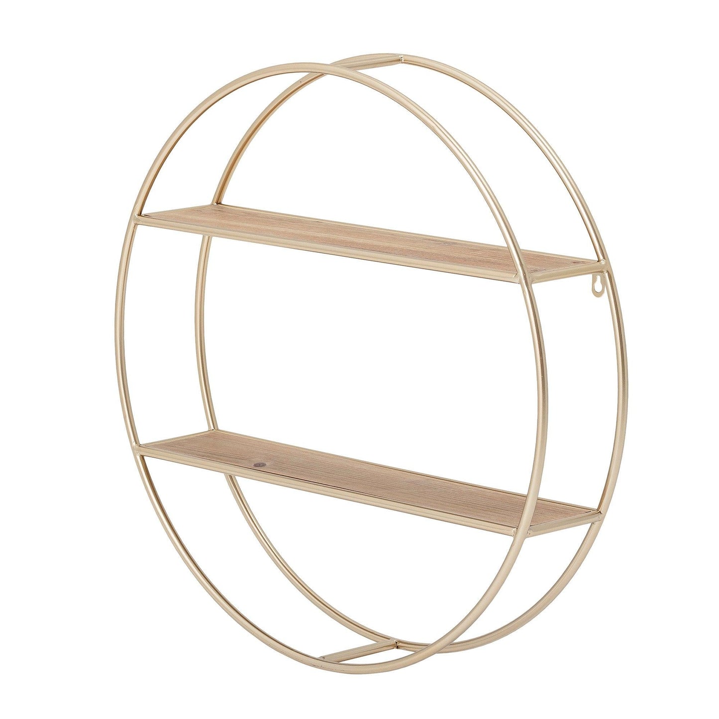 Round Gold Metal Wall Shelf