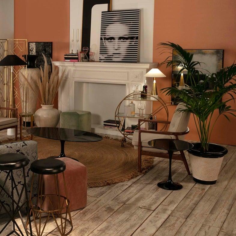 Round Gold Metal Wine Bar