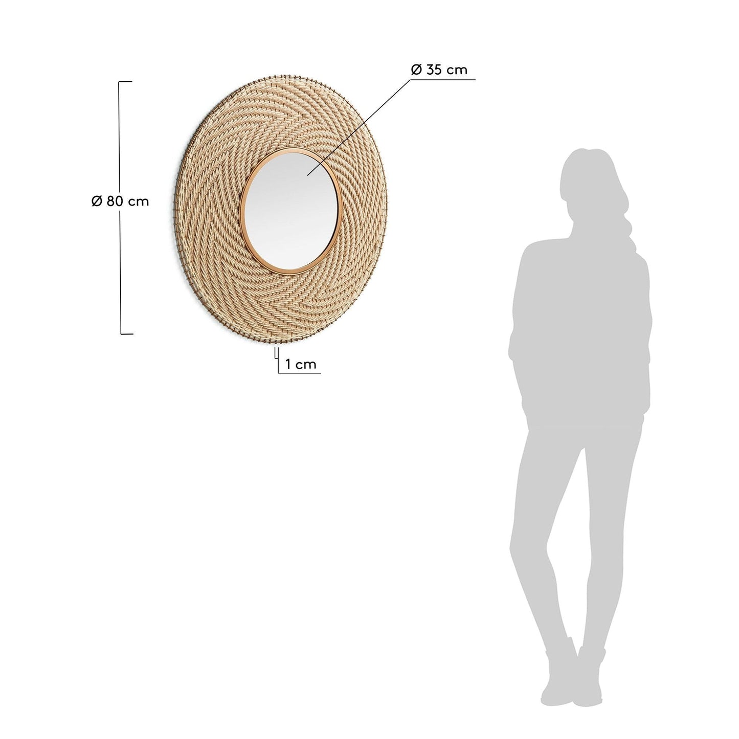 Round Jute Mirror