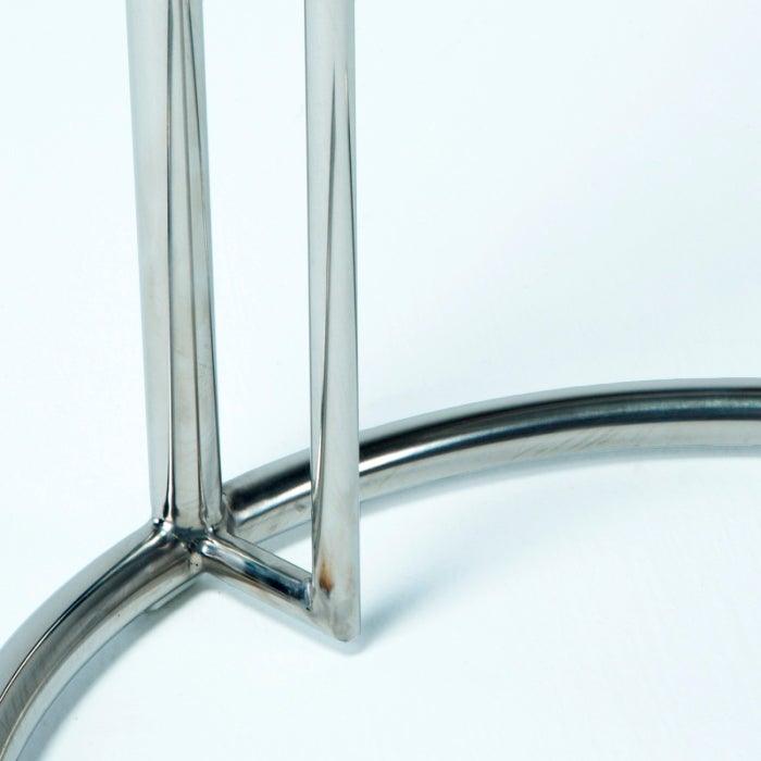 Round Metal Side Table W/Glass