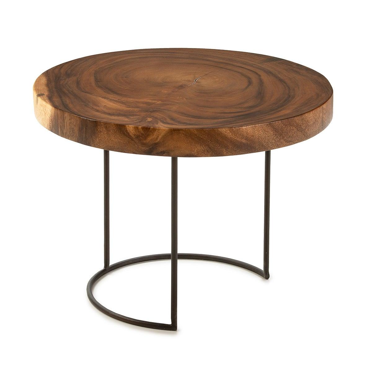 Round Nature Wood Side Table