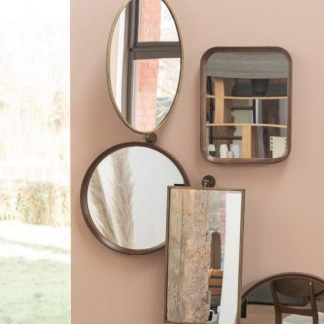 Round Wood Mirror