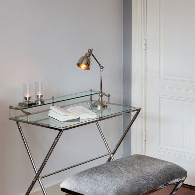 Silver Metal Table Lamp