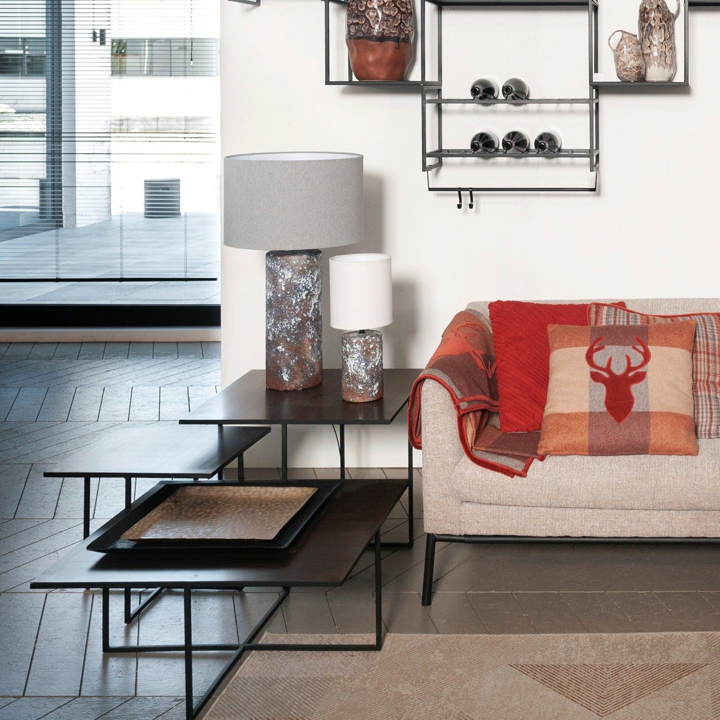 Square Black Metal Coffee Table