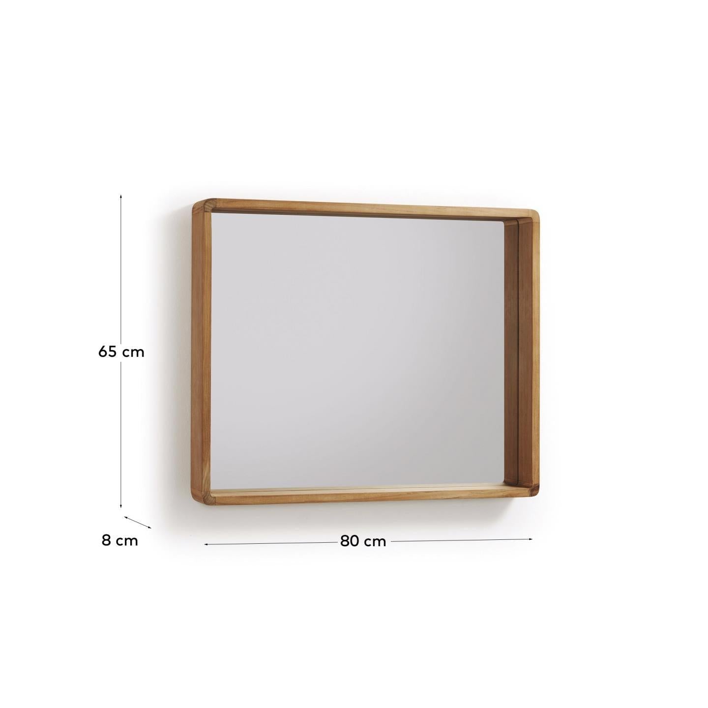 Square Wood Mirror
