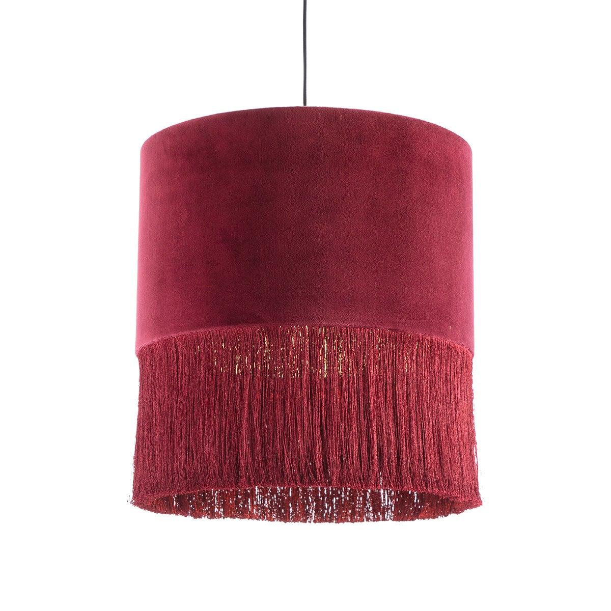 Velour Ceiling Lamp W/Fringe