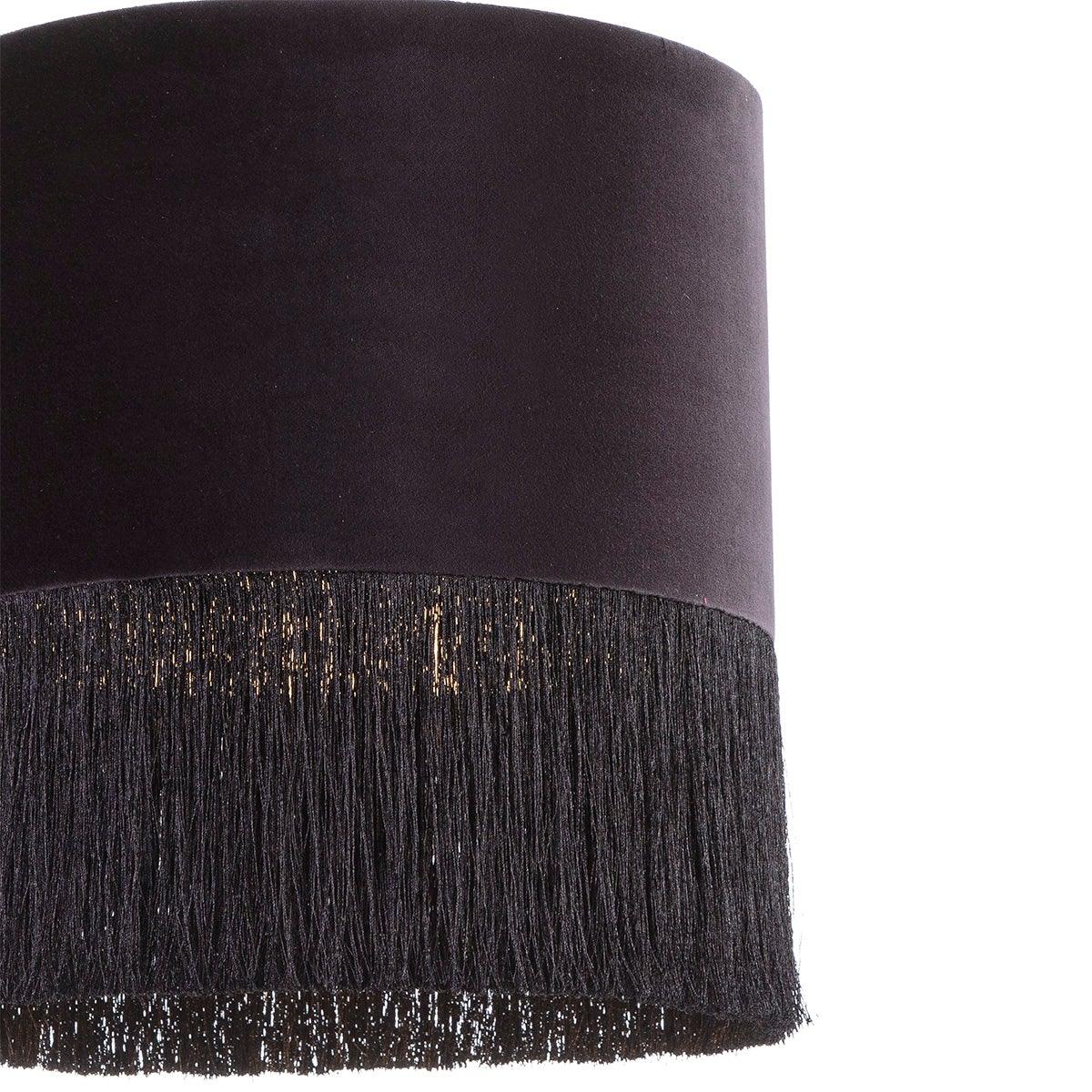 Velour Ceiling Lamp W/Fringe