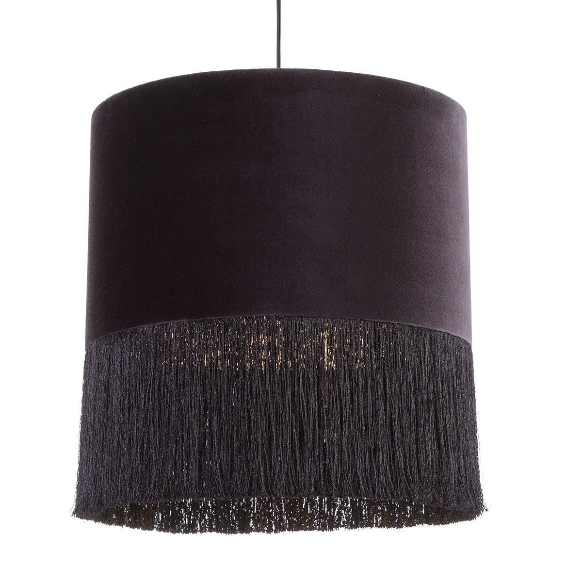 Velour Ceiling Lamp W/Fringe