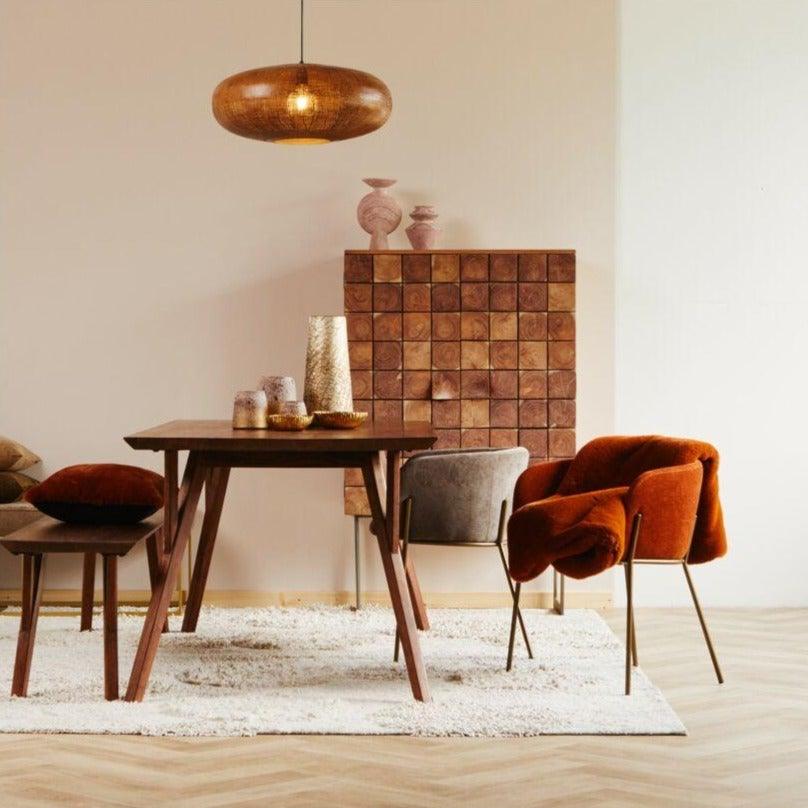 Velour Chair W/Metal