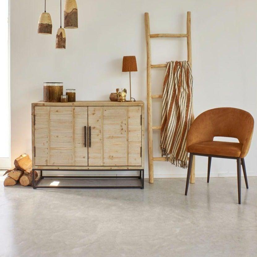 Velour Chair W/ Metal