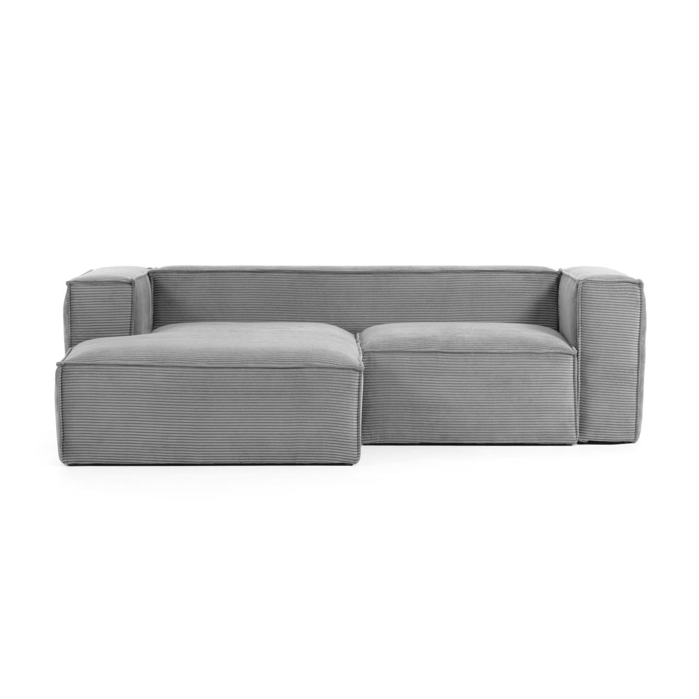 Velour Sofa W/ Chaise Longue