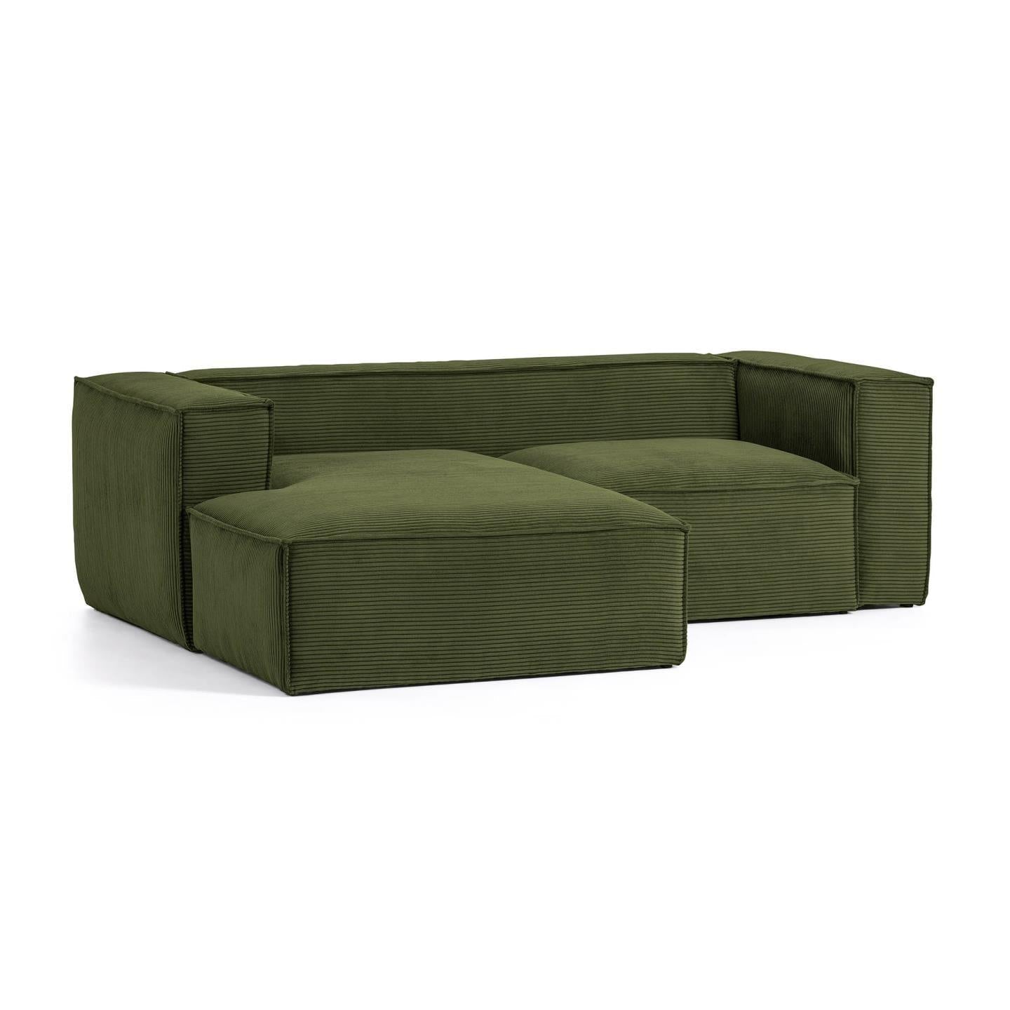 Velour Sofa W/ Chaise Longue