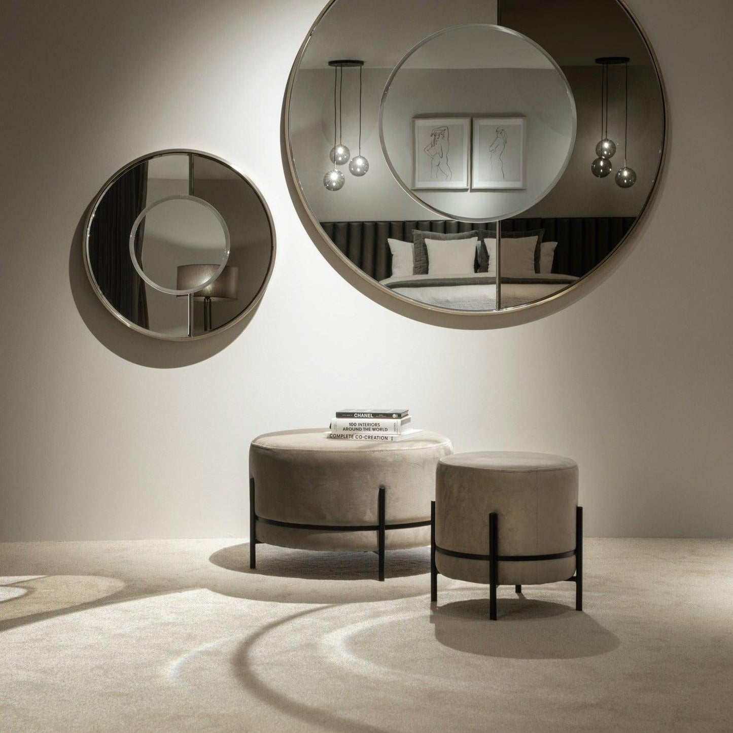 Velour Stool W/Metal Legs