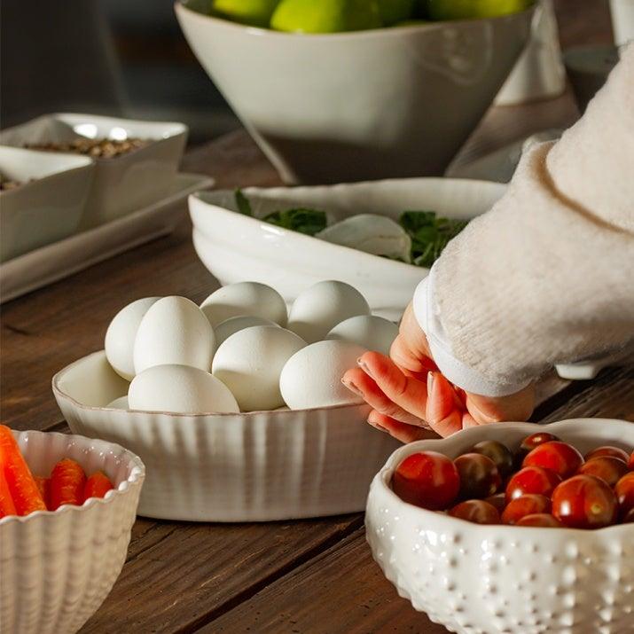 White Ceramic Salad Bowl