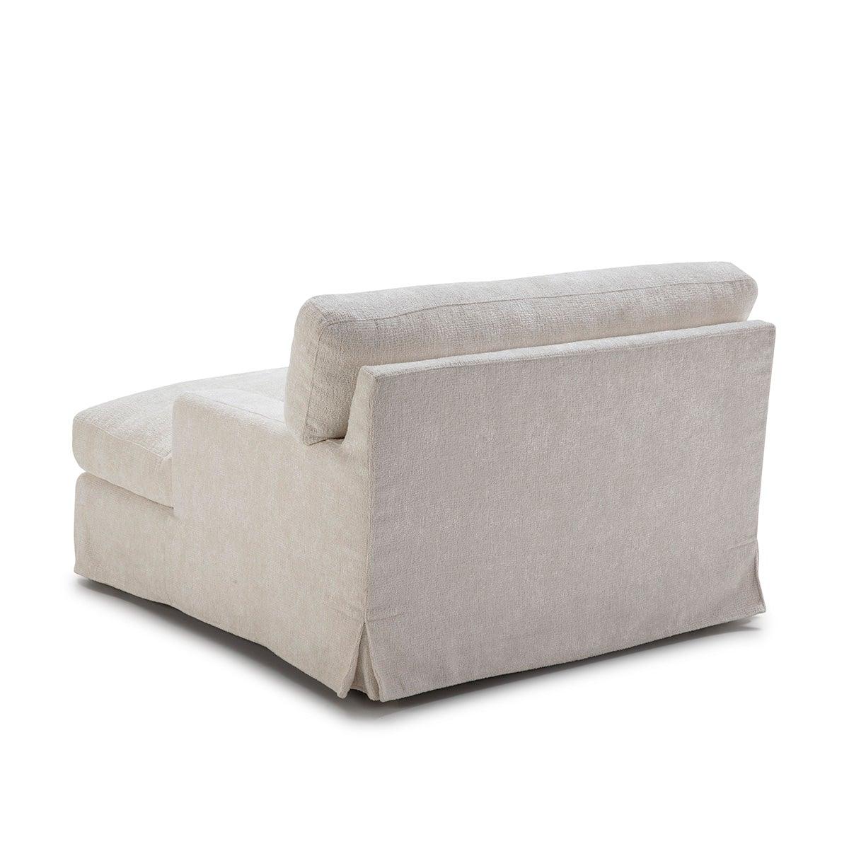 White Fabric Chaise Longue