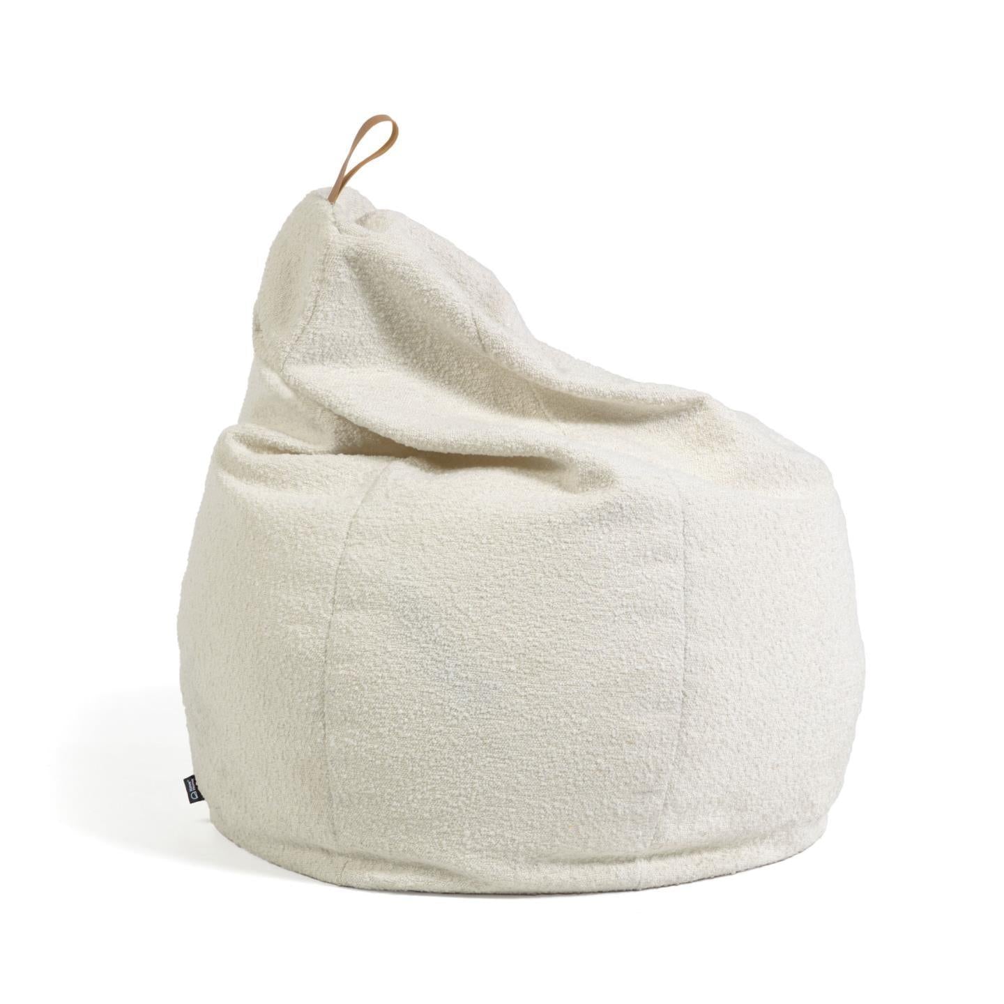 White Fabric Pouf