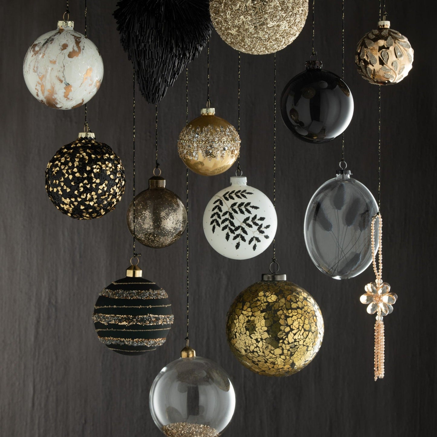 White Glass Christmas Baubles Set (x4)