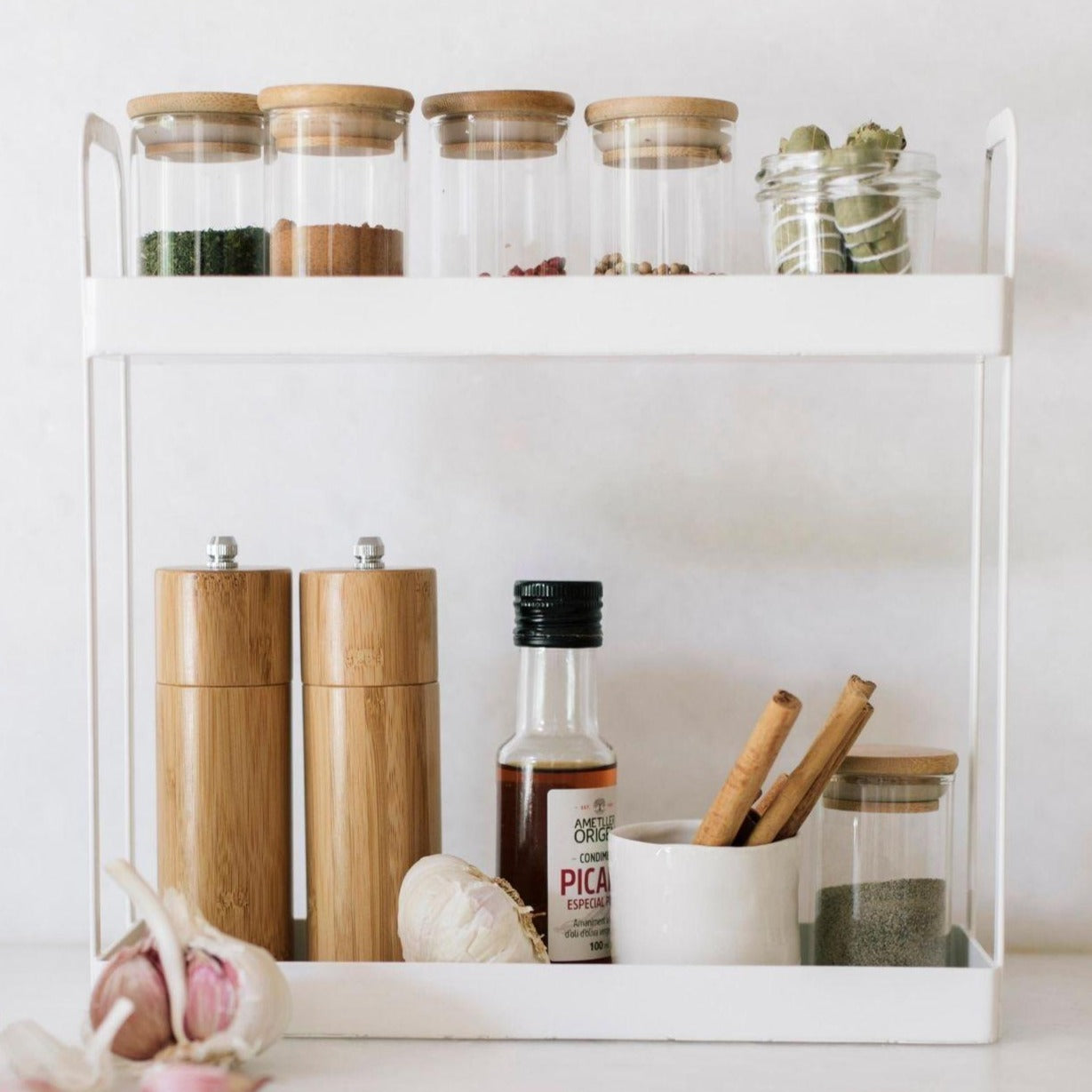 White Metal Storage Shelves