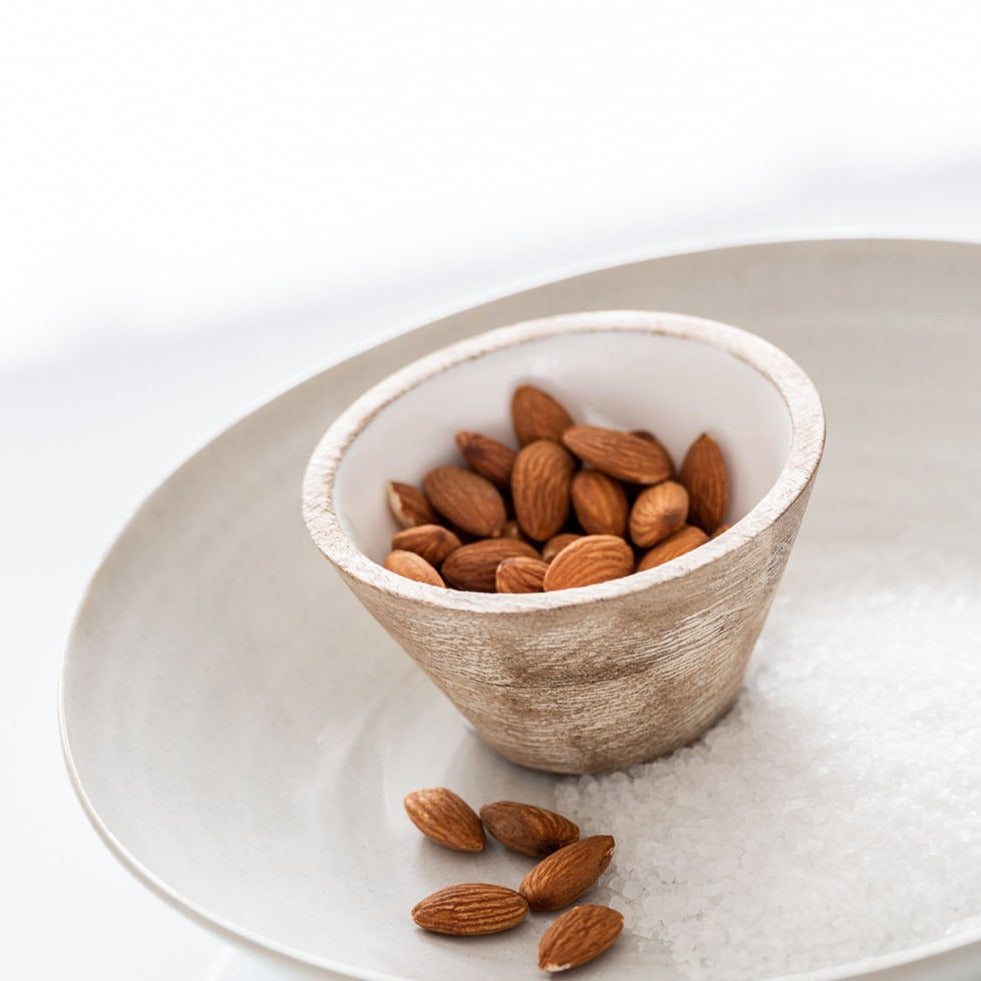 White Wood Bowl