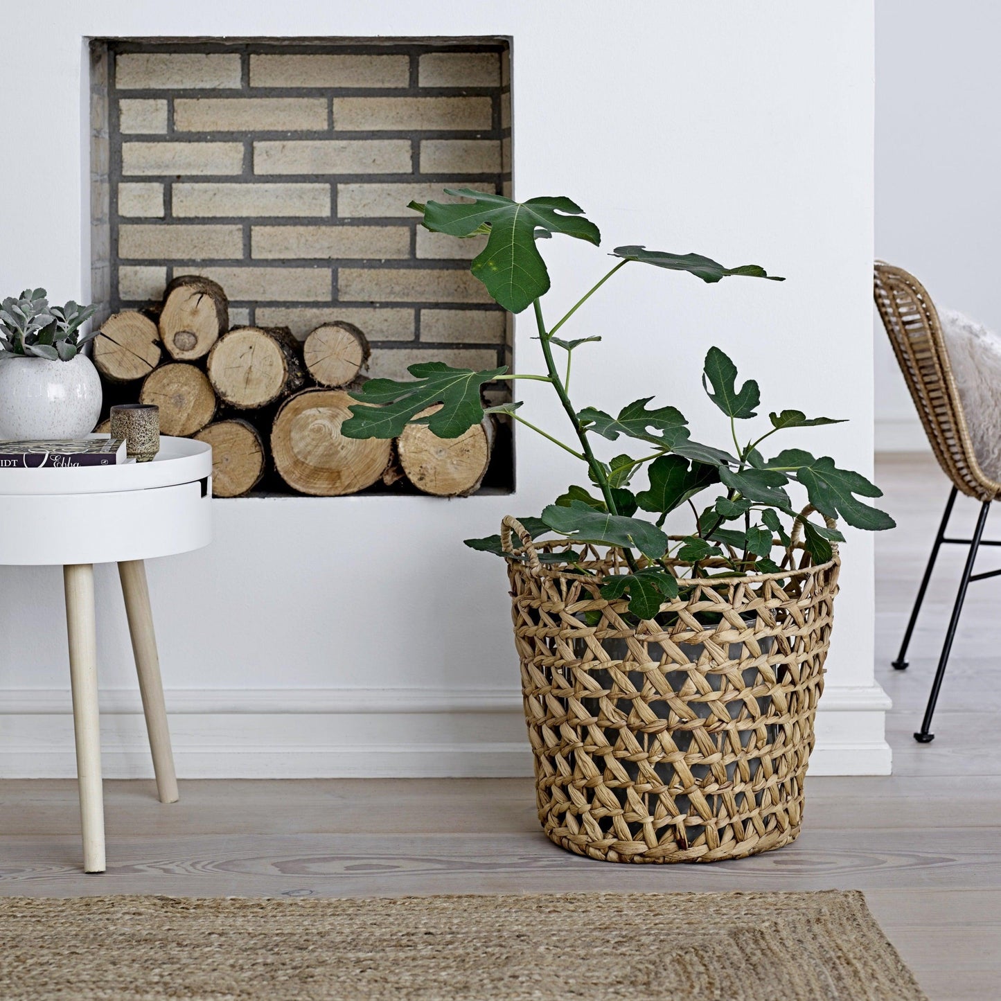 White Wood Side Table