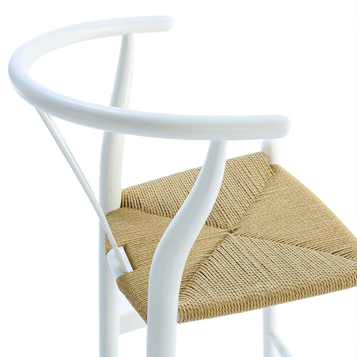 Wood Bar Stool W/Rattan