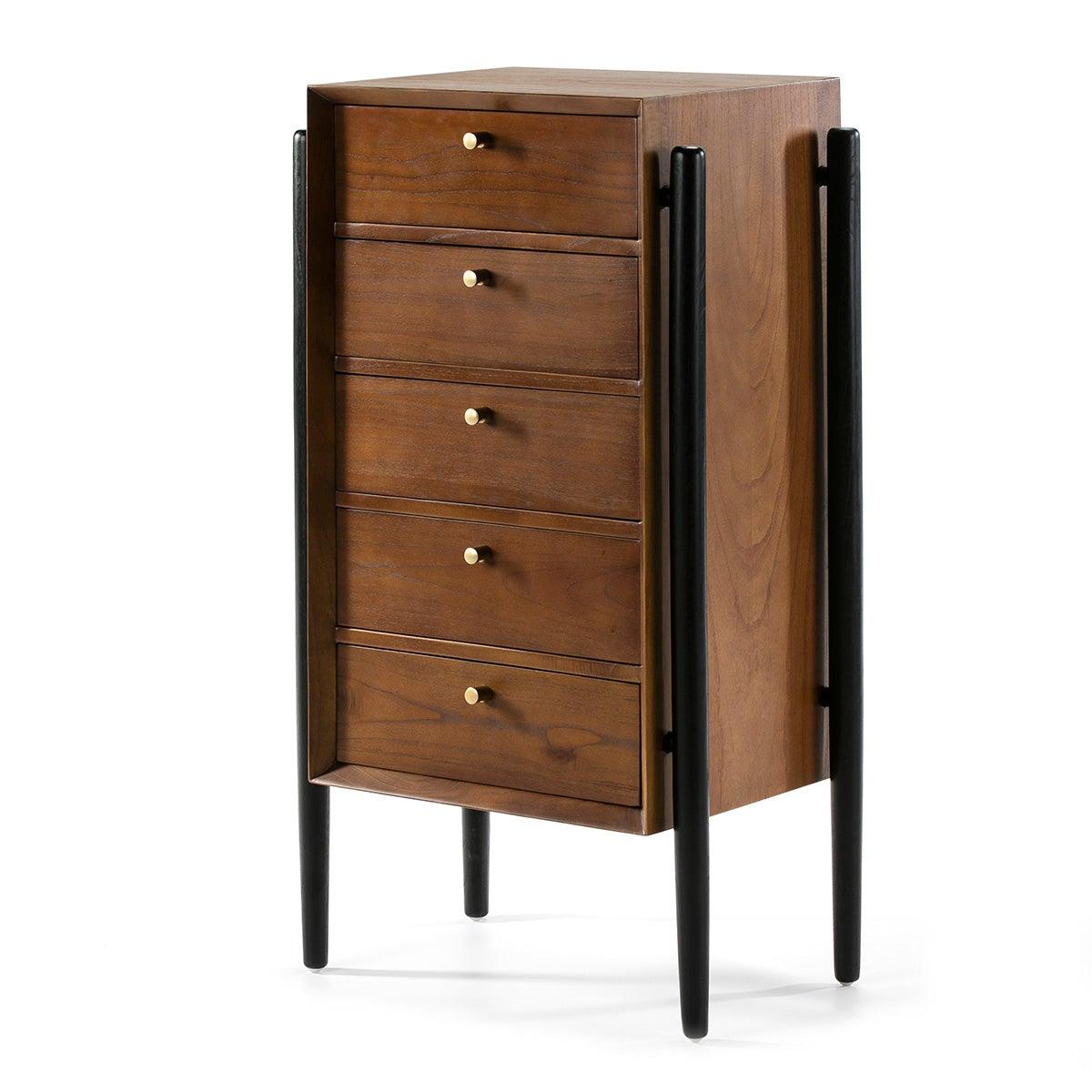 Wood Chest Of Drawers W/Black Legs