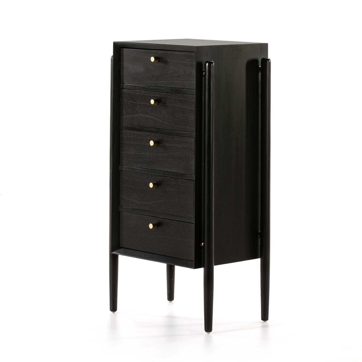 Wood Chest Of Drawers W/Black Legs