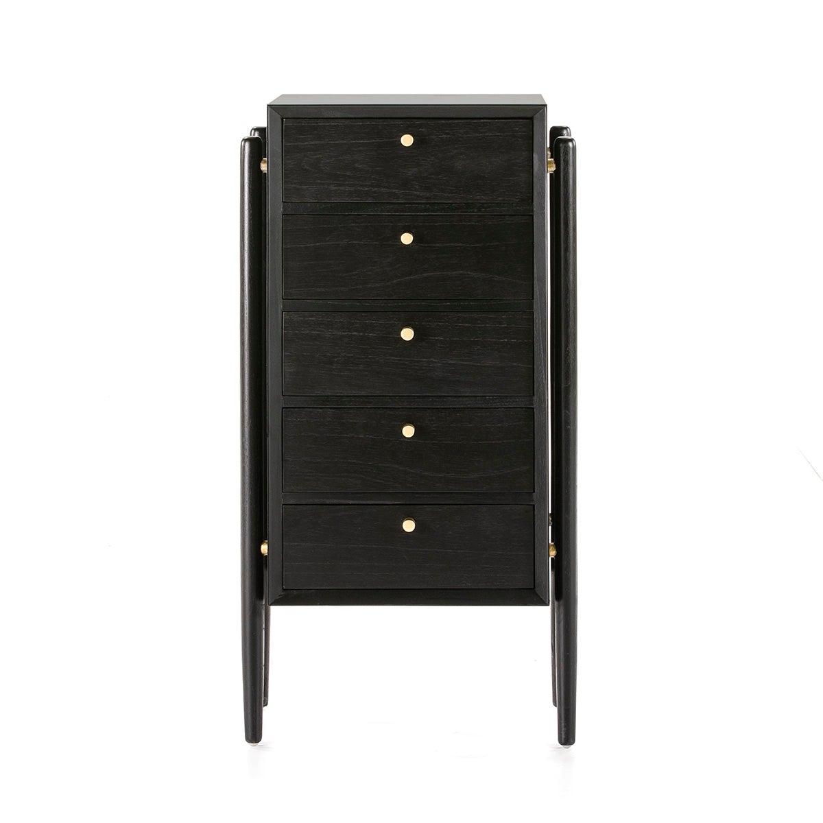 Wood Chest Of Drawers W/Black Legs