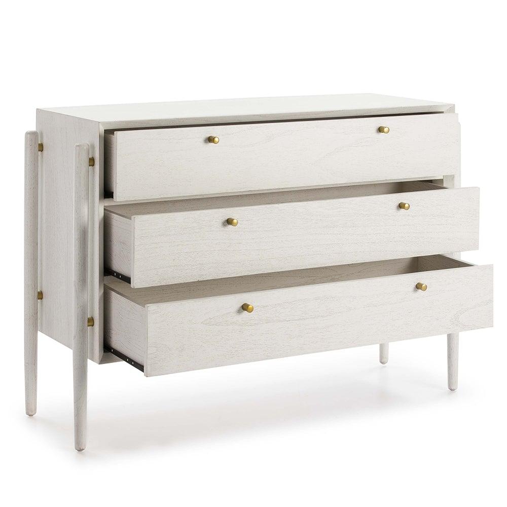 Wood Chest Of Drawers W/ Gold Handles