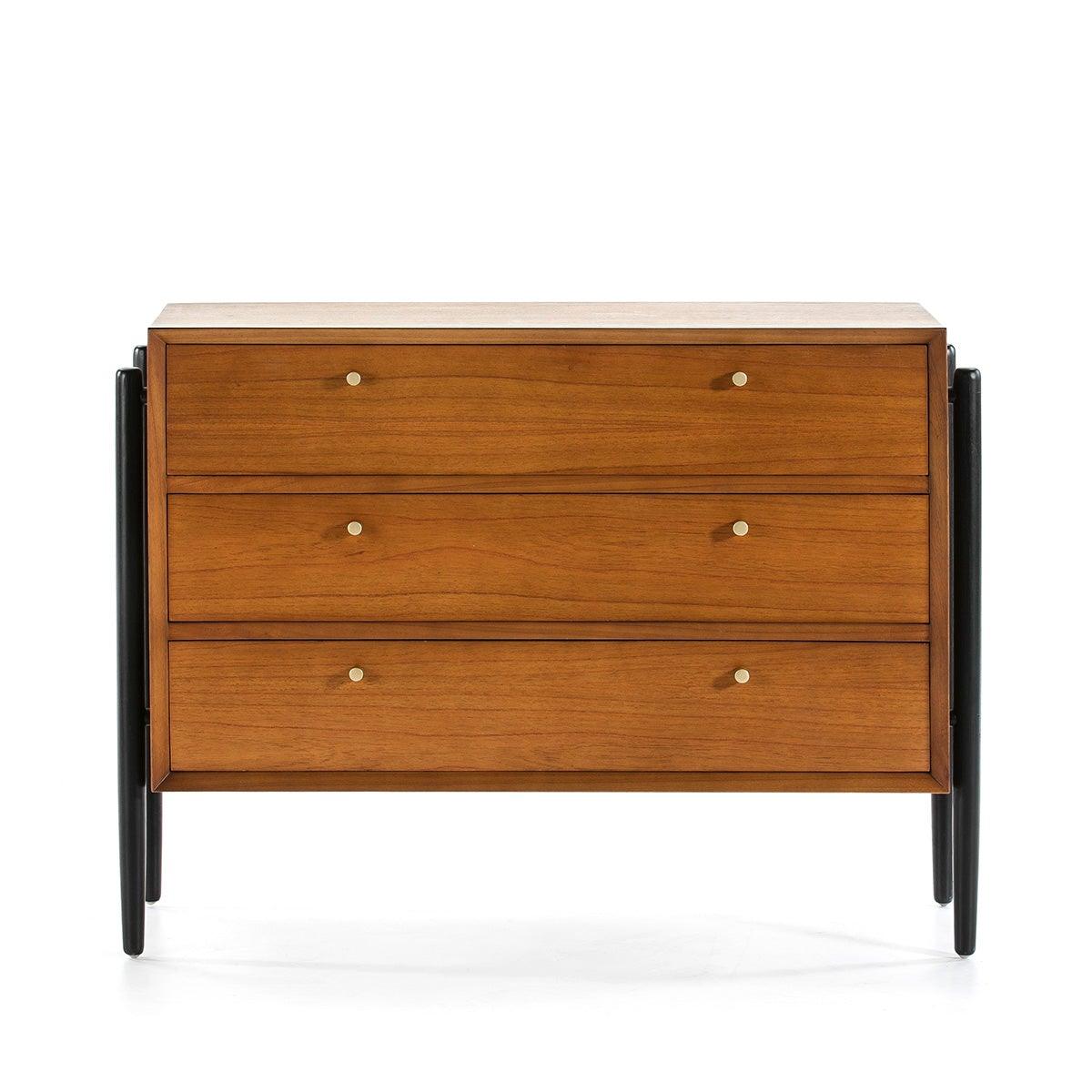 Wood Chest Of Drawers W/ Gold Handles