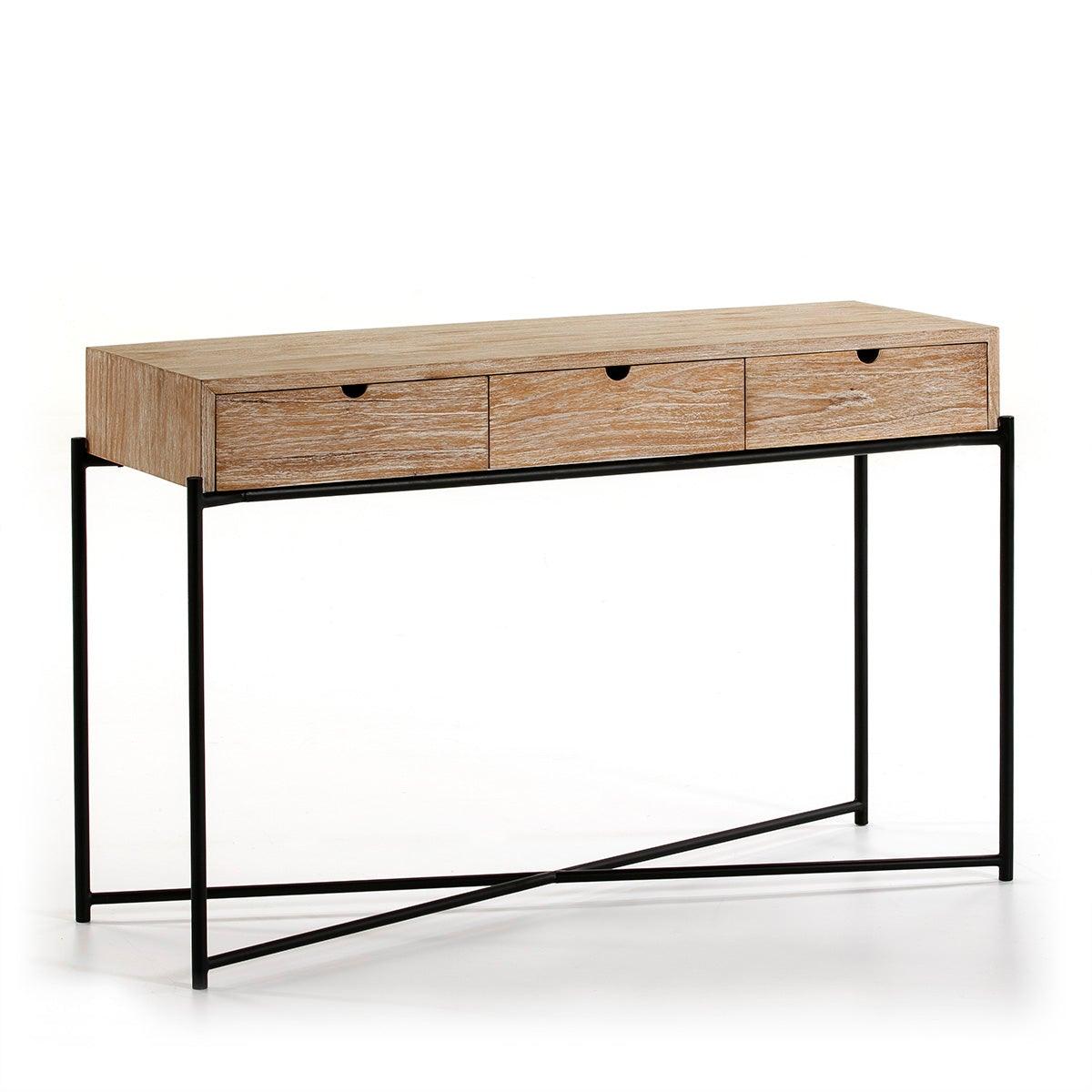 Wood Console W/Metal