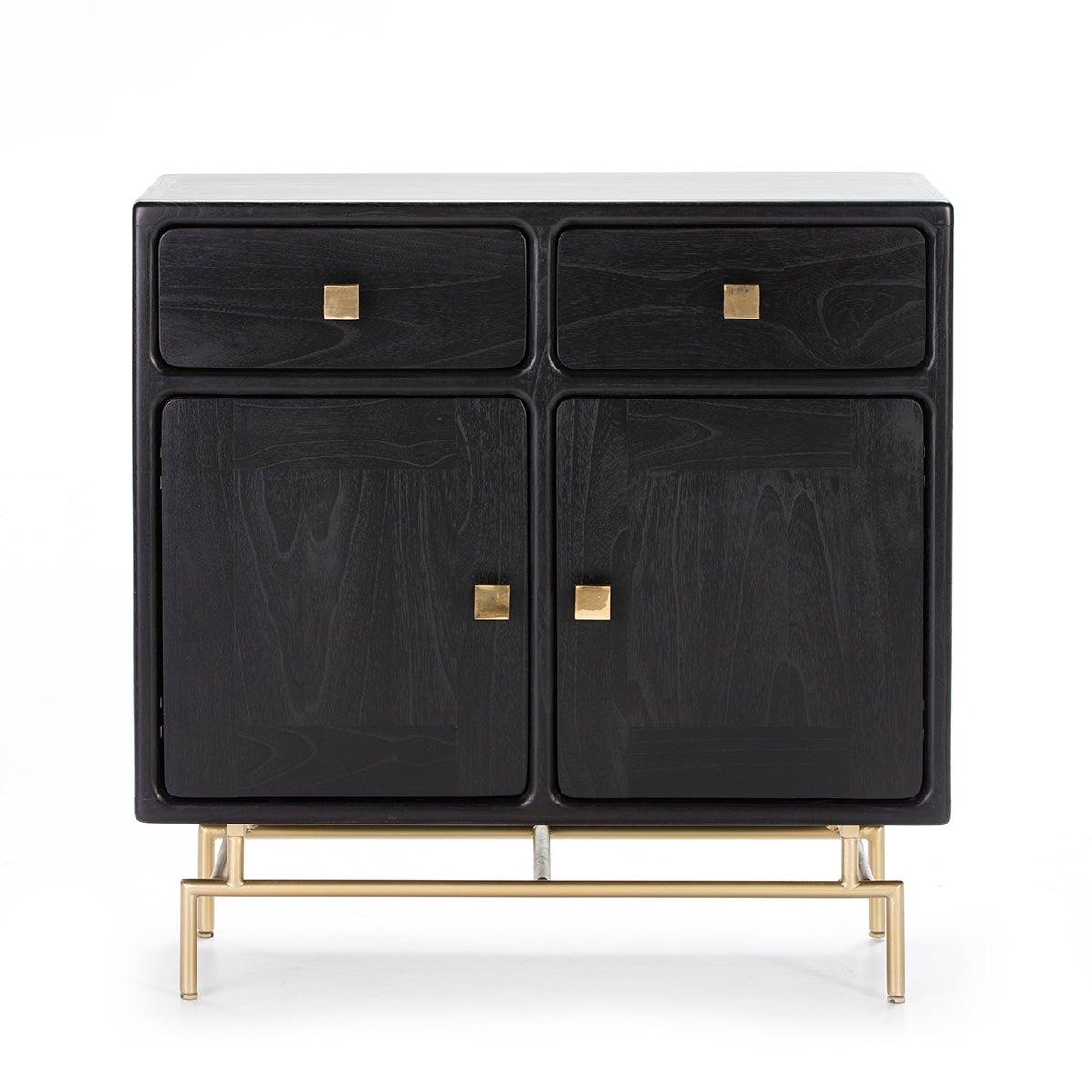 Wood Console W/Metal