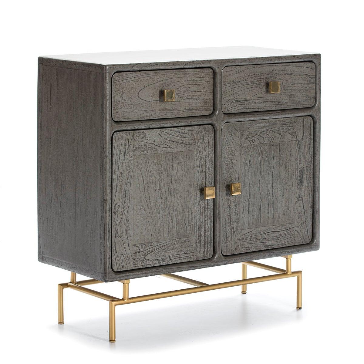 Wood Console W/Metal