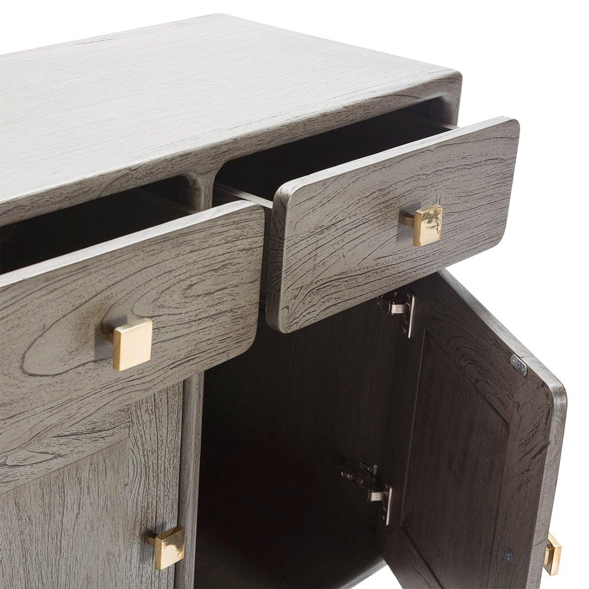 Wood Console W/Metal