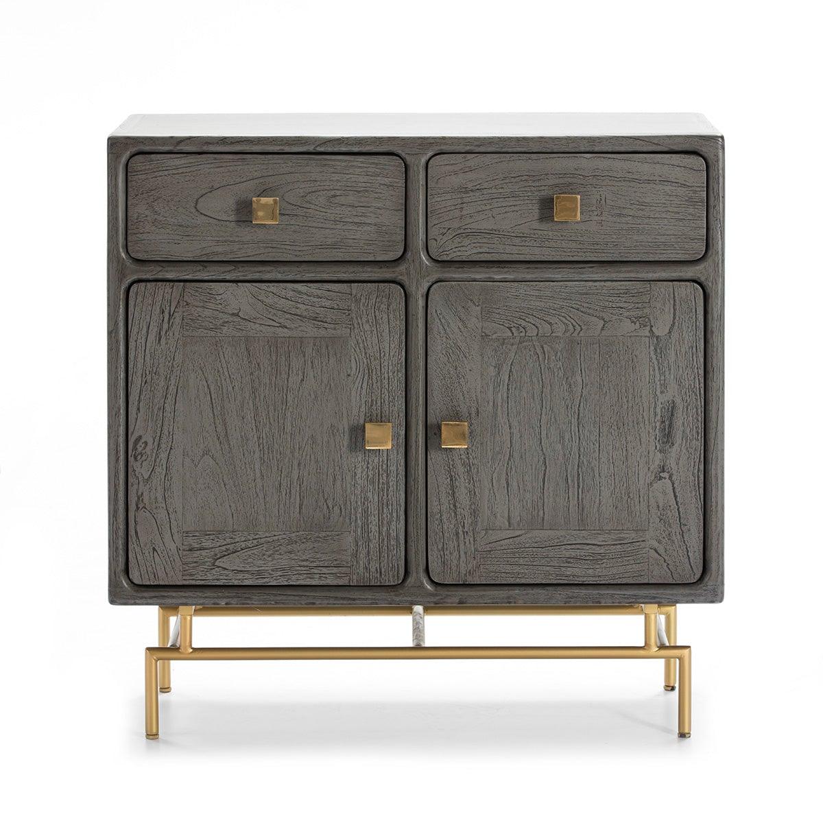 Wood Console W/Metal
