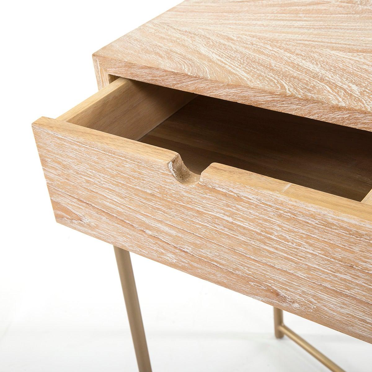 Wood Console W/Metal