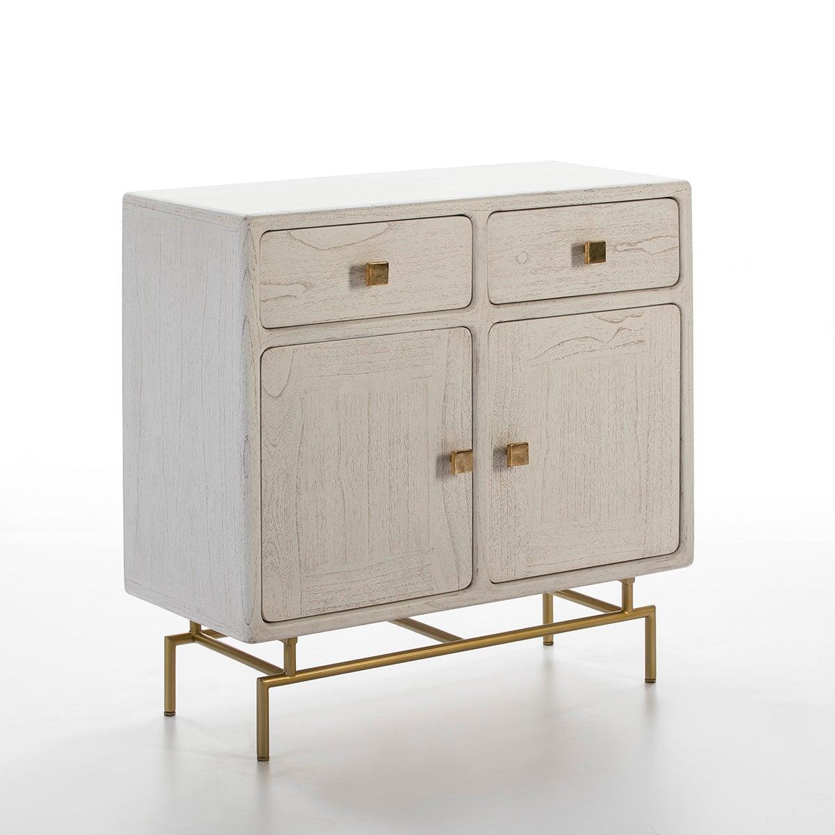 Wood Console W/Metal