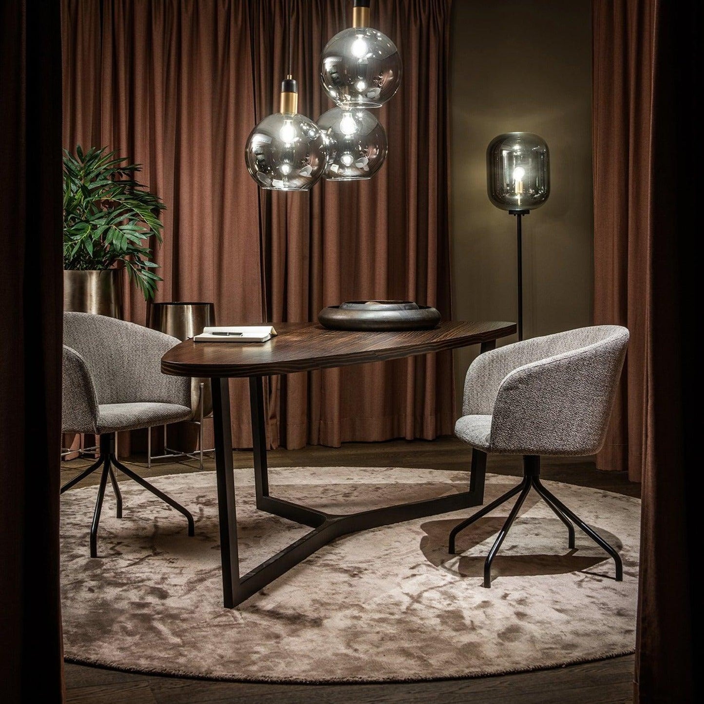 Wood Dining Table W/Metal