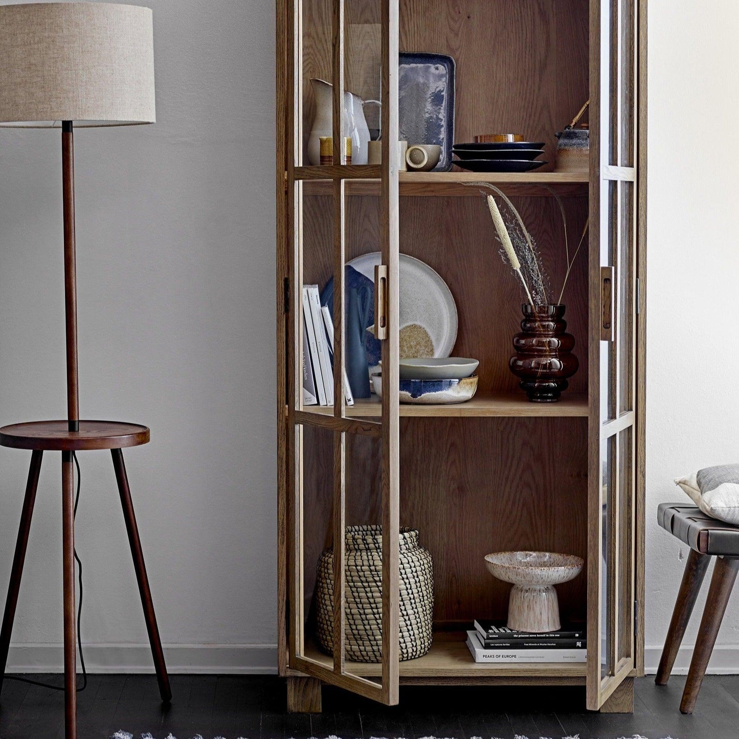 Wood Floor Lamp W/Lampshade