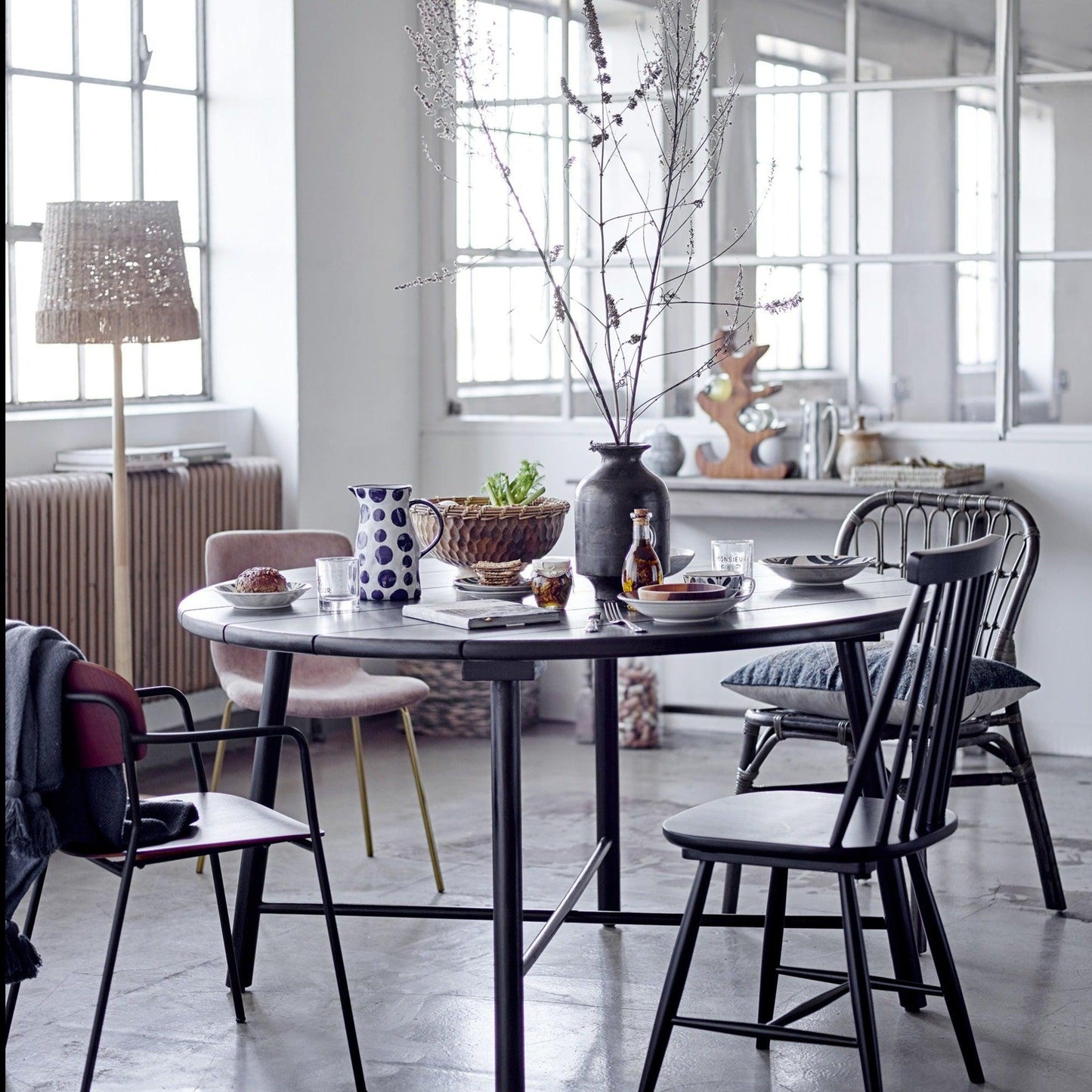 Wood Floor Lamp W/ Lampshade