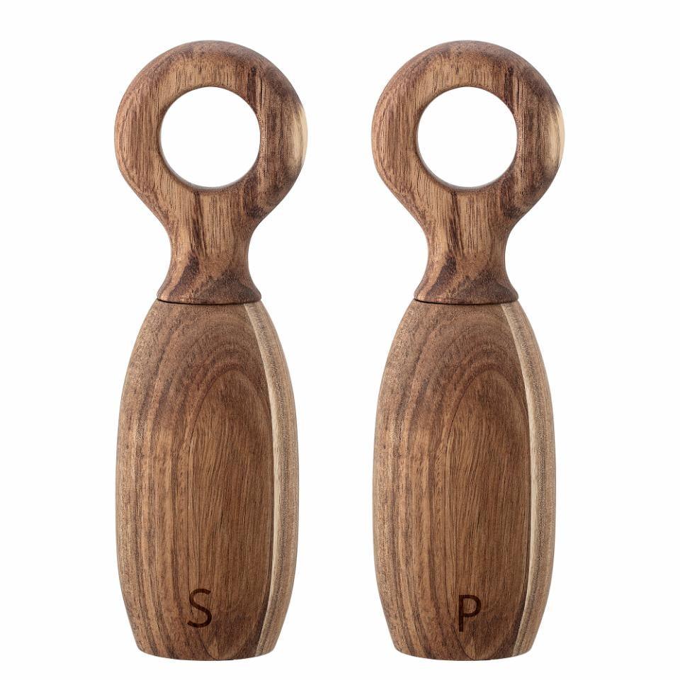 Wood Salt & Pepper Mill Set (x2)