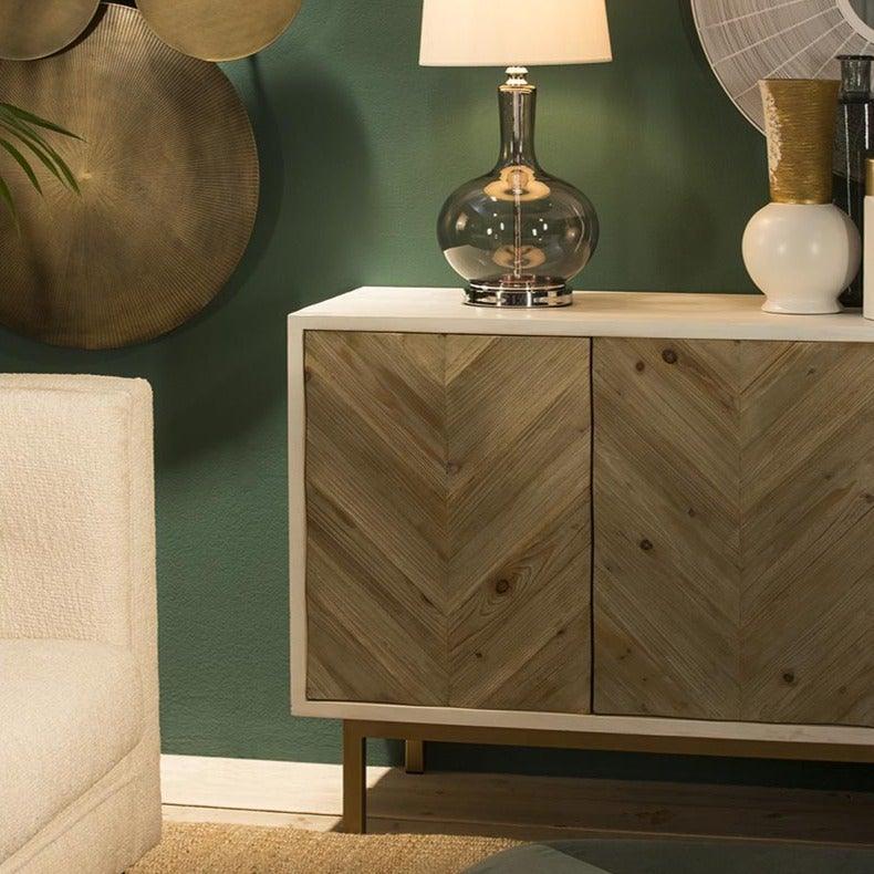 Wood Sideboard W/Metal Legs