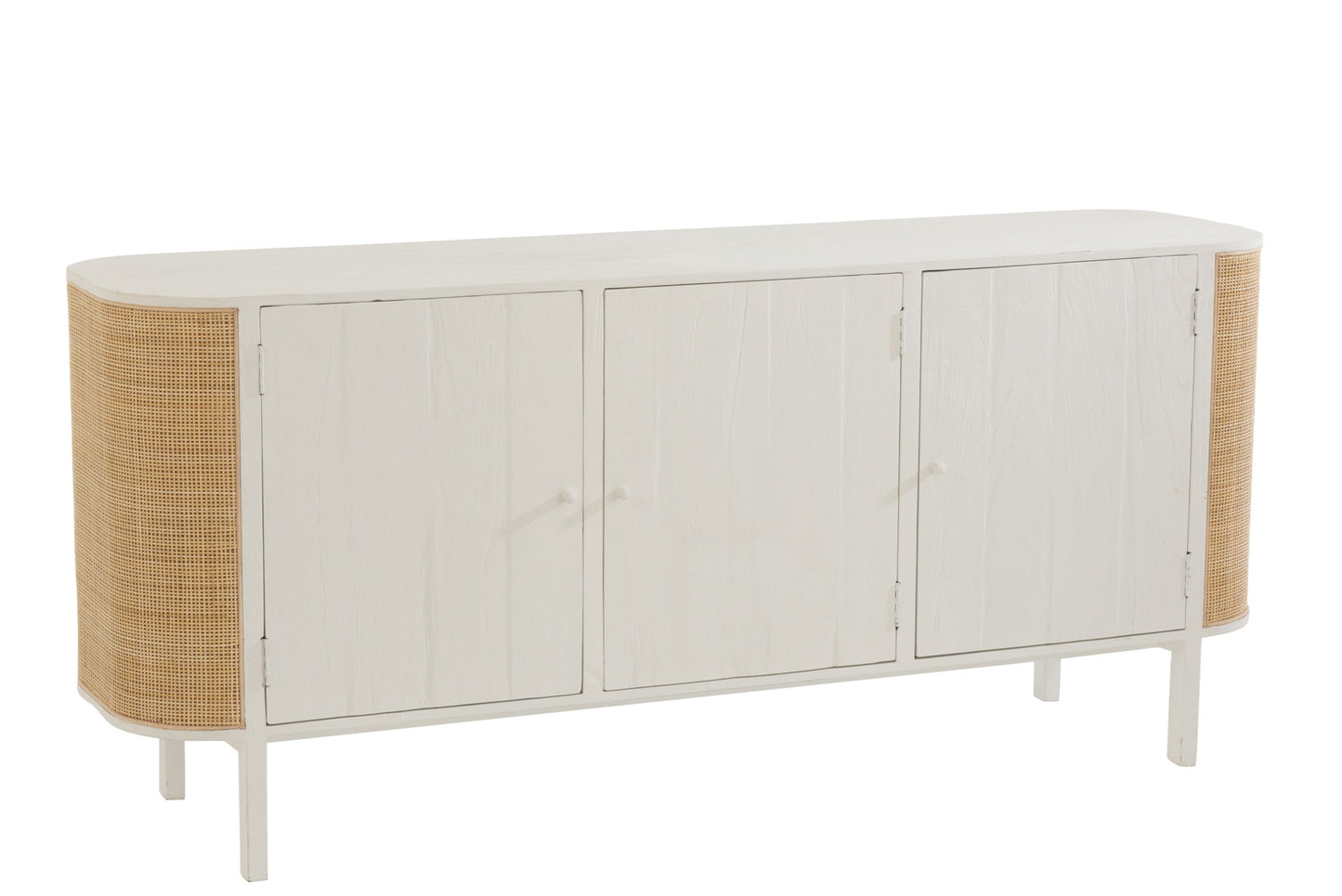 Wood Sideboard W/ Rattan