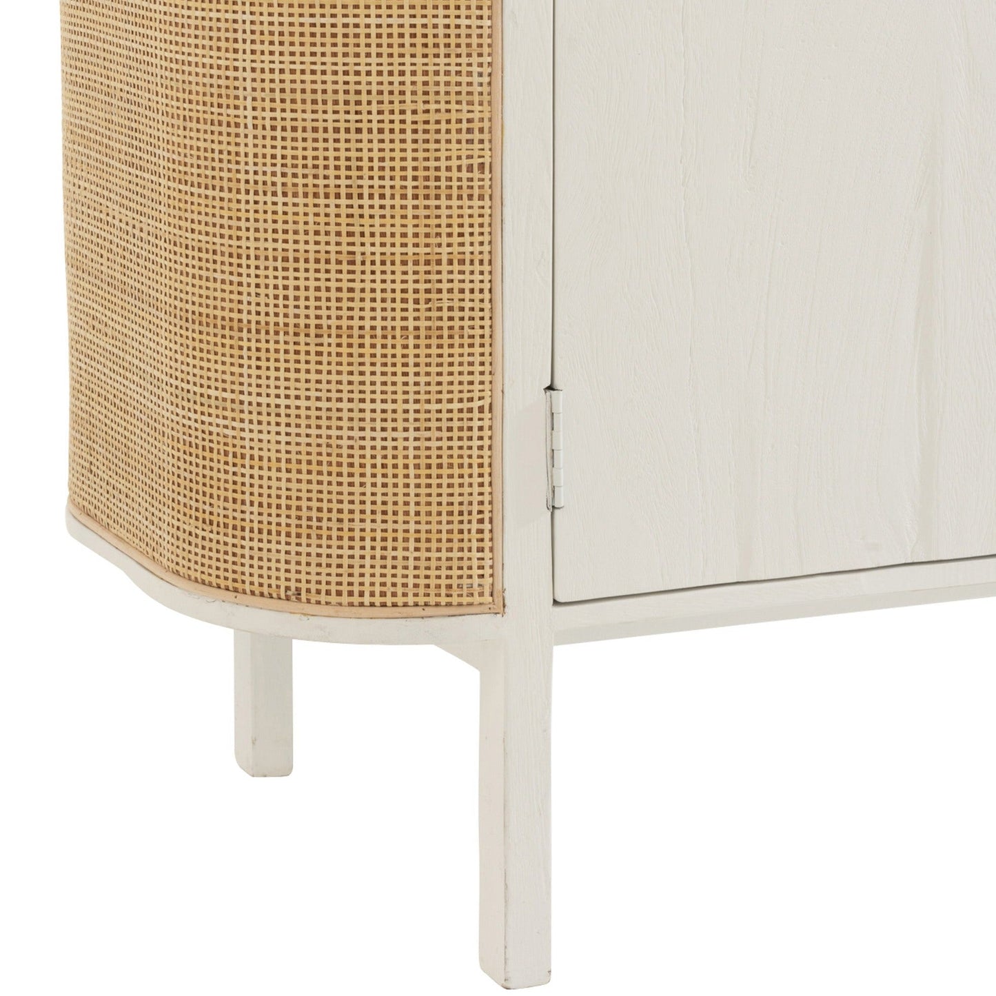 Wood Sideboard W/ Rattan