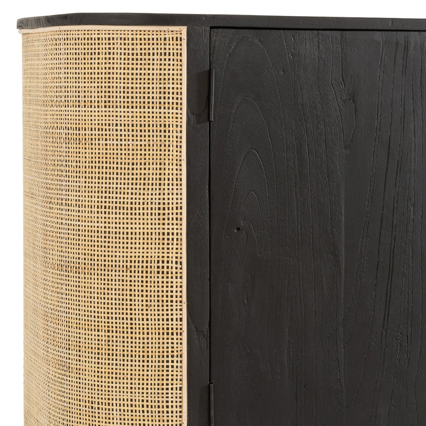 Wood Sideboard W/ Rattan