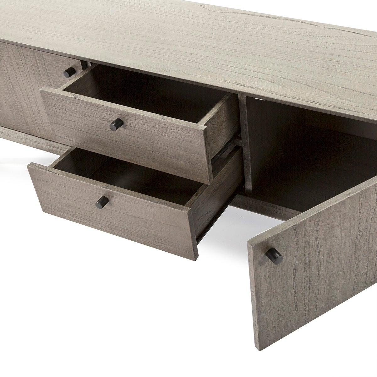 Wood TV Cabinet W/Black Legs