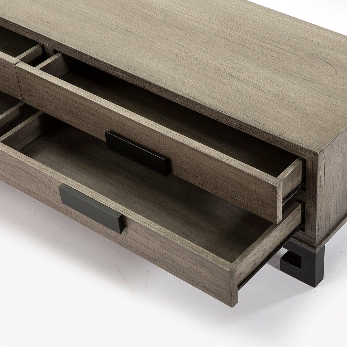 Wood TV Cabinet W/Black Legs